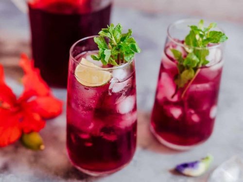 Rainbow Pink lagoon cocktail Recipe (with Hibiscus tea and Summer berries)