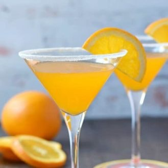 Orange Twist: orange mint rum martini