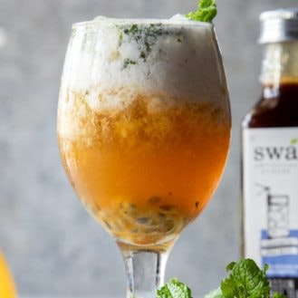 Passion Fruit Coconut Mocktail: creamy, tart and minty