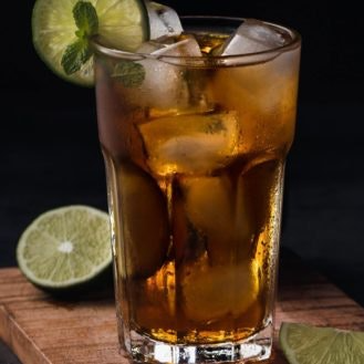 Whisky Citrus Highball: orange mint, lime and tonic